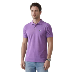 WROGN Men's Embroidered Polo Tee | Lavender Smart Casual Polo