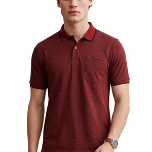 Peter England Men's Premium Regular Fit Half Sleeve Polo T-Shirt with Pocket